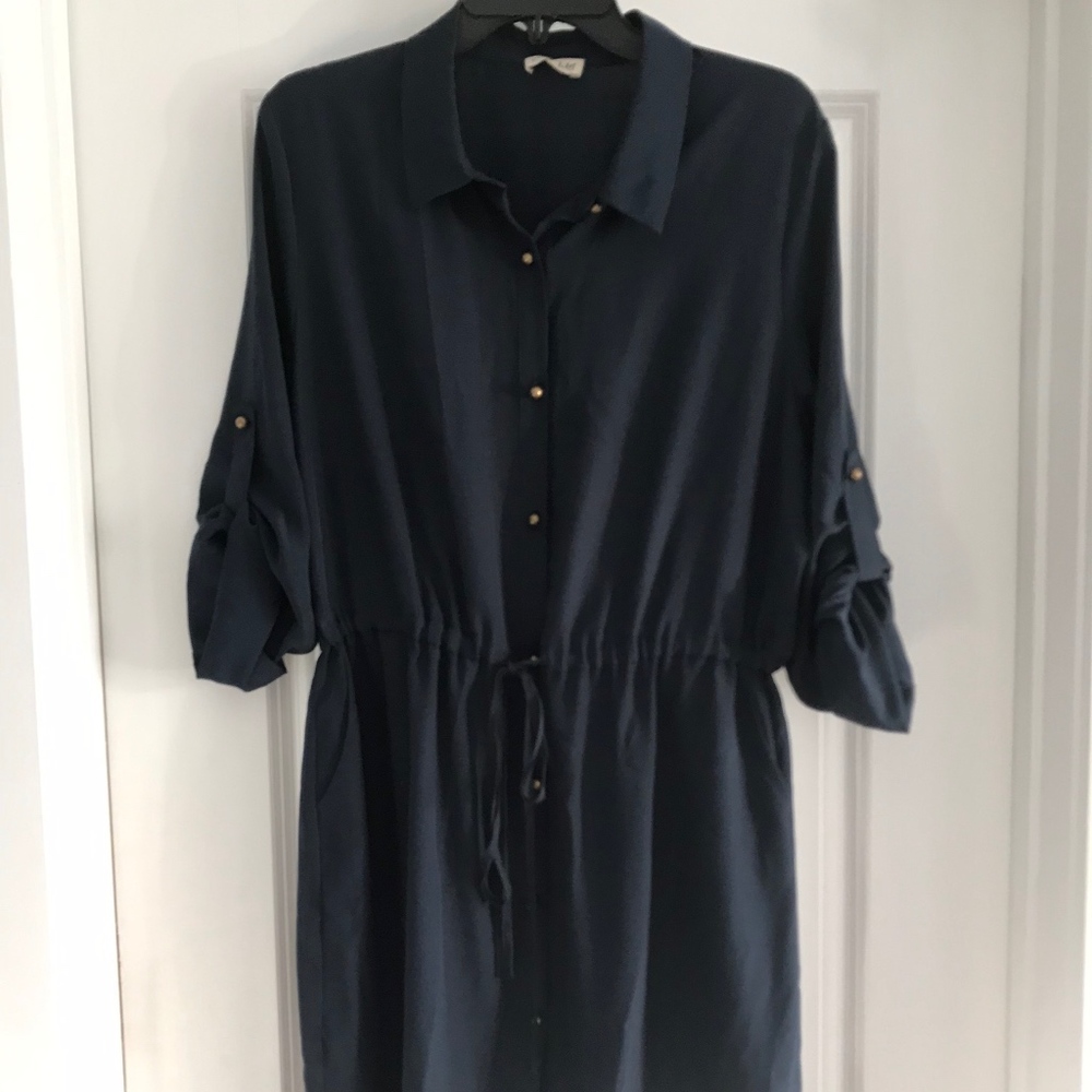 Navy Blue Shirt Dress